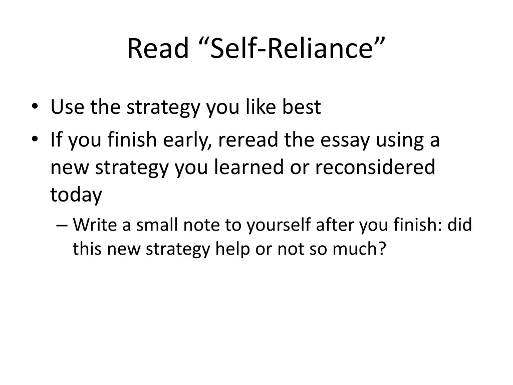 read self reliance