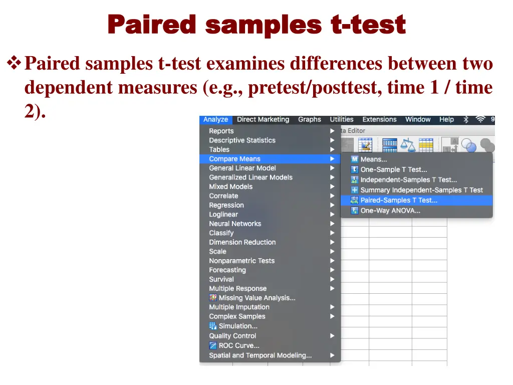 paired samples t paired samples t test paired