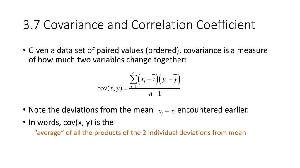 3 7 covariance and correlation coefficient