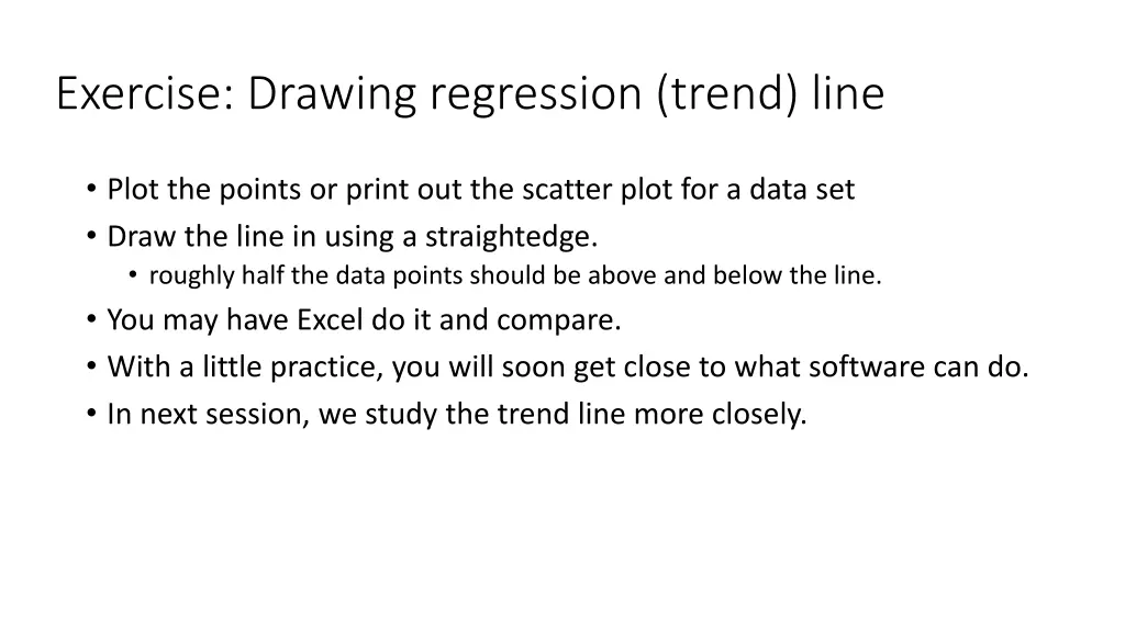 exercise drawing regression trend line