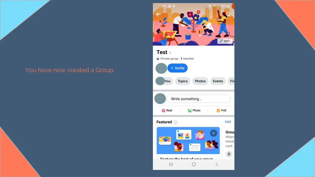 you have now created a group