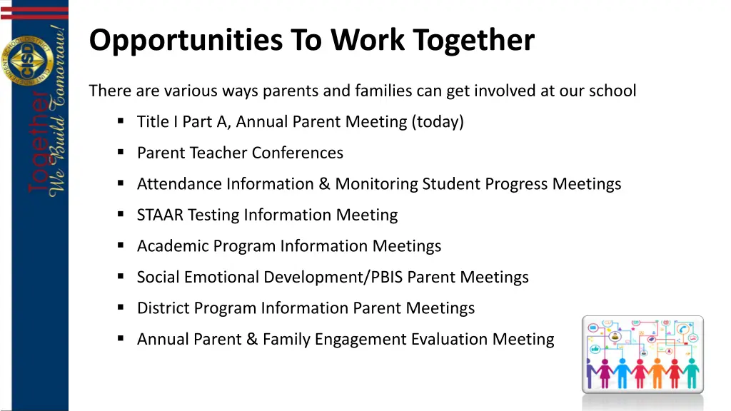 opportunities to work together