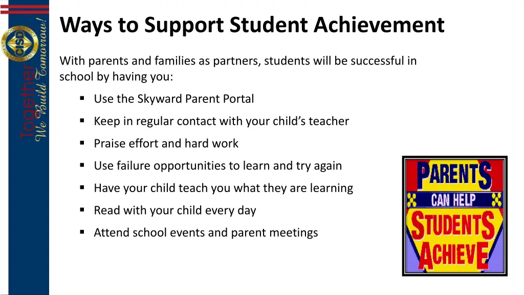 ways to support student achievement