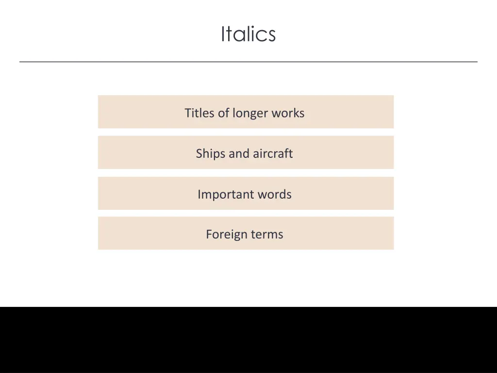 italics
