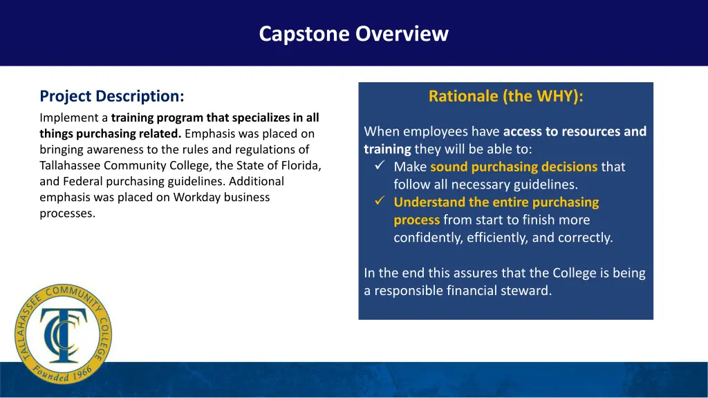 capstone focus capstone overview