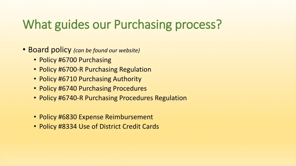what guides our purchasing process what guides