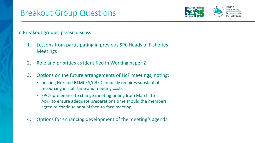 breakout group questions