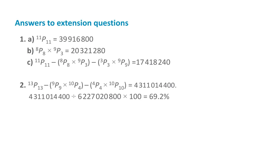 answers to extension questions