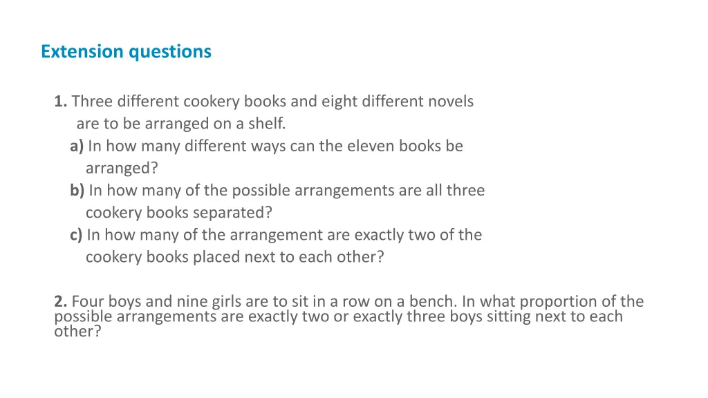 extension questions
