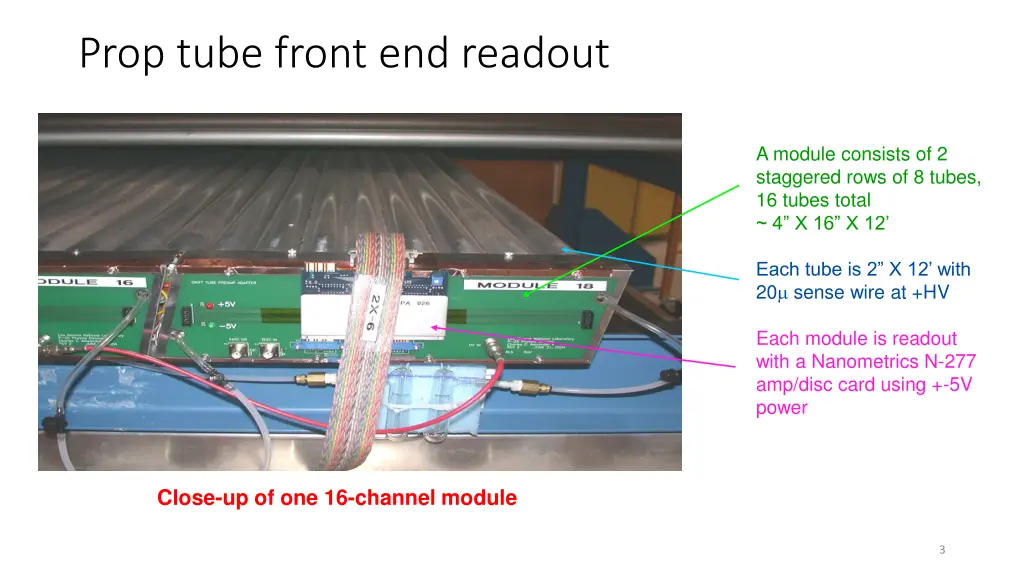 prop tube front end readout