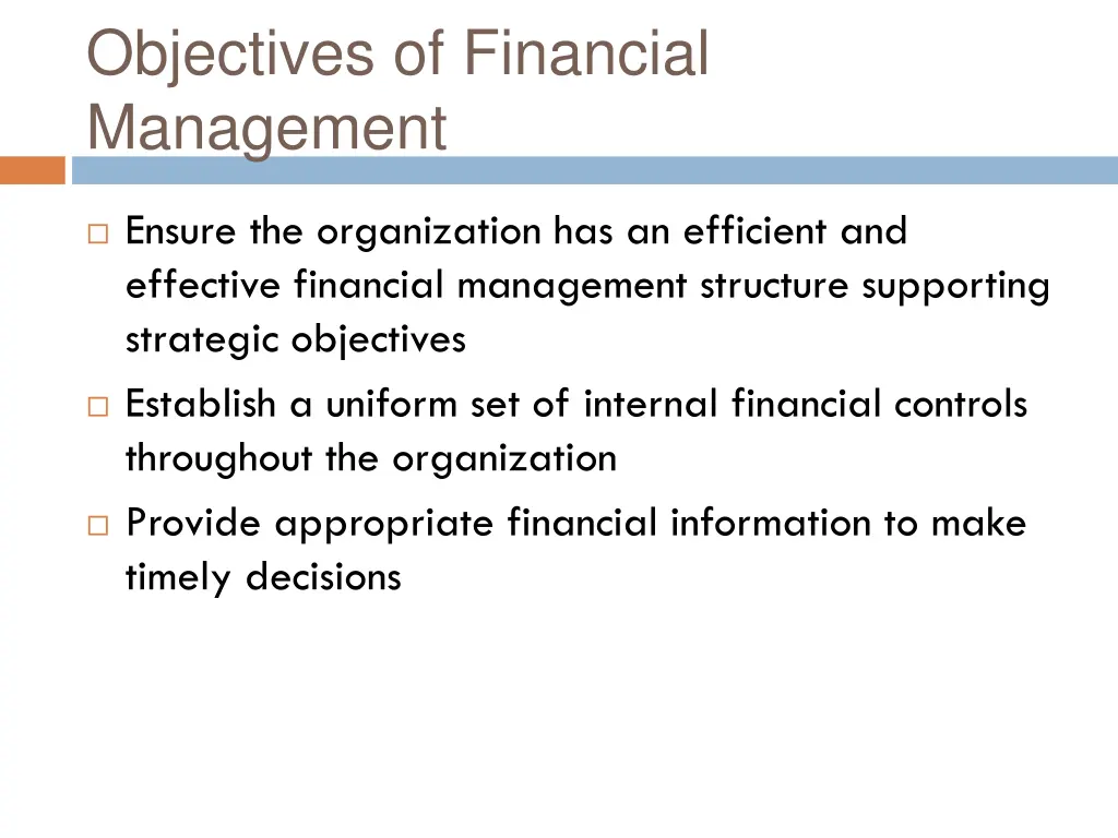 objectives of financial management