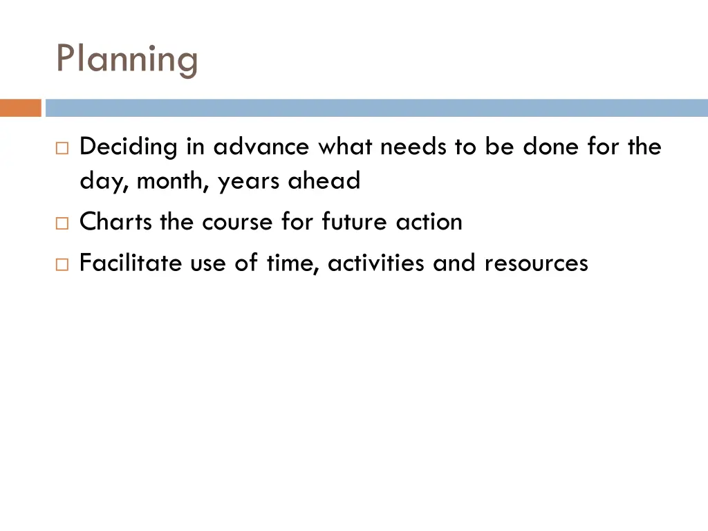 planning