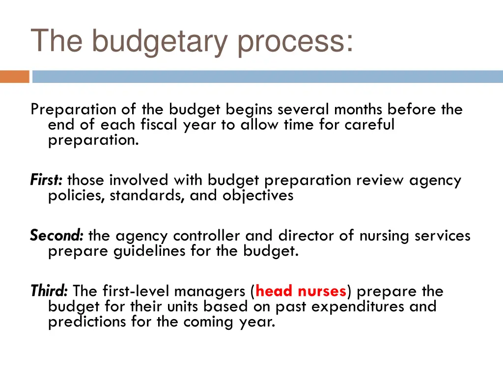 the budgetary process