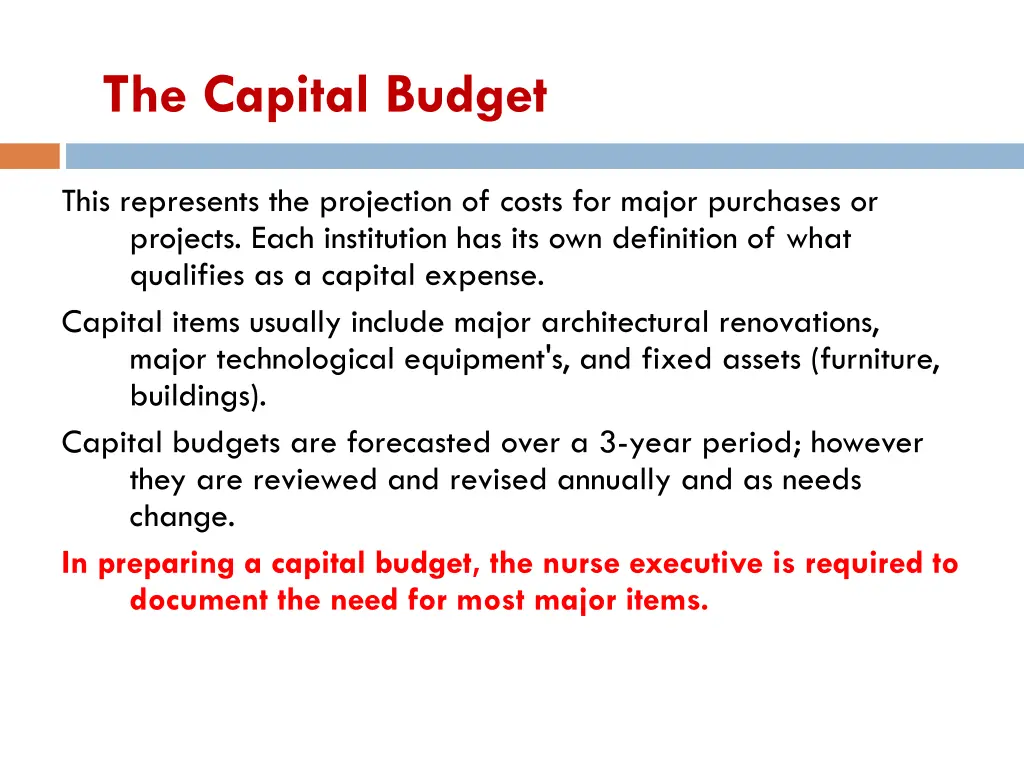 the capital budget