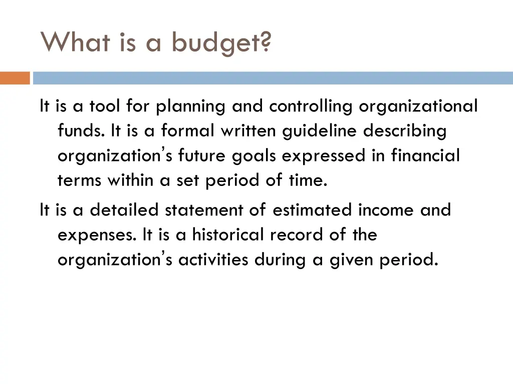 what is a budget