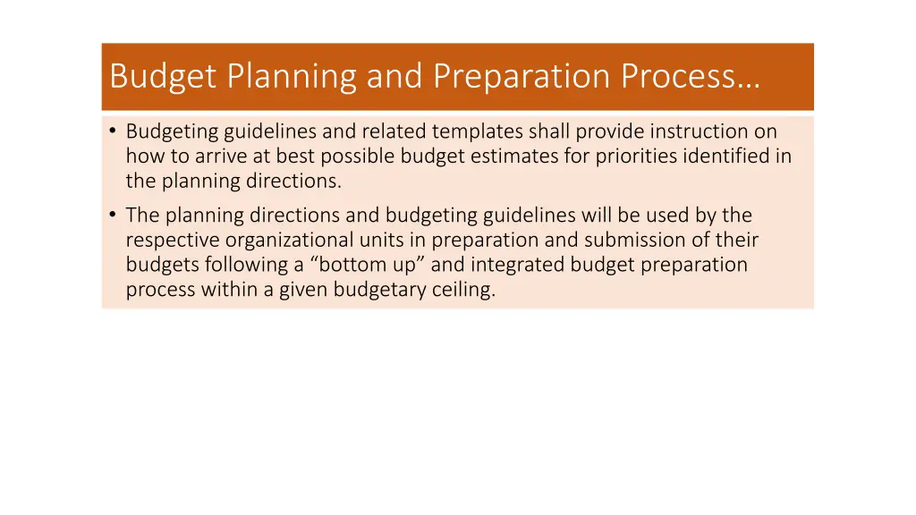 budget planning and preparation process 1