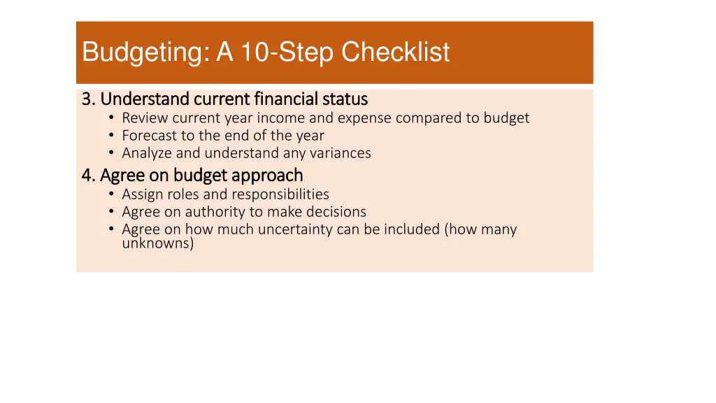 budgeting a 10 step checklist 2