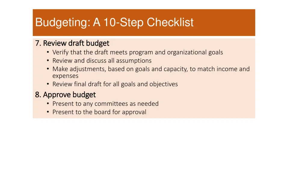 budgeting a 10 step checklist 4