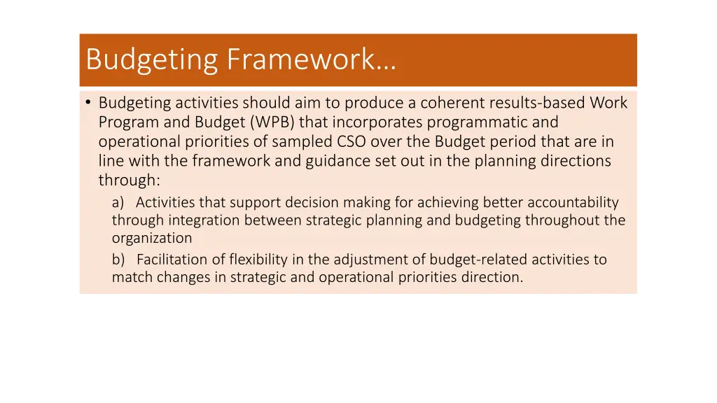 budgeting framework 1