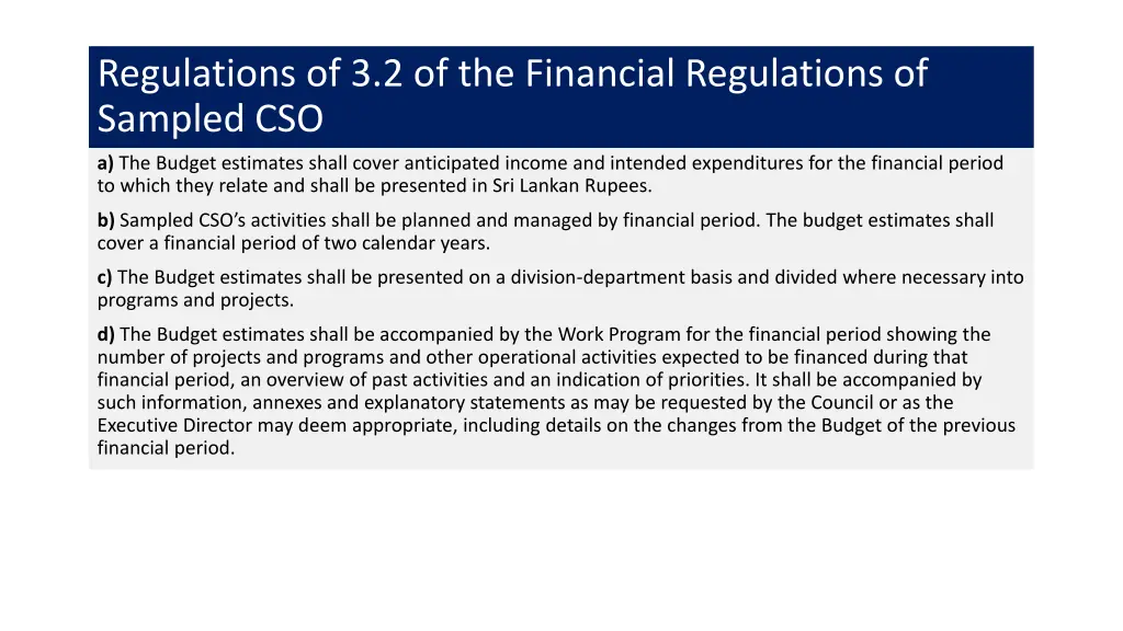 regulations of 3 2 of the financial regulations