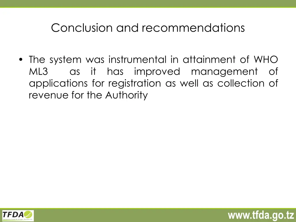conclusion and recommendations