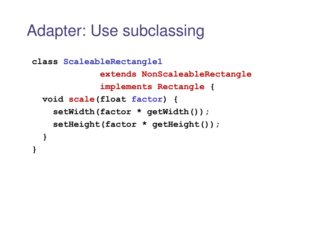 adapter use subclassing