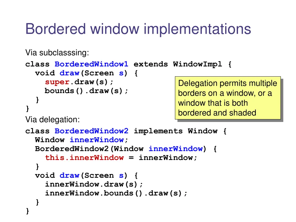 bordered window implementations