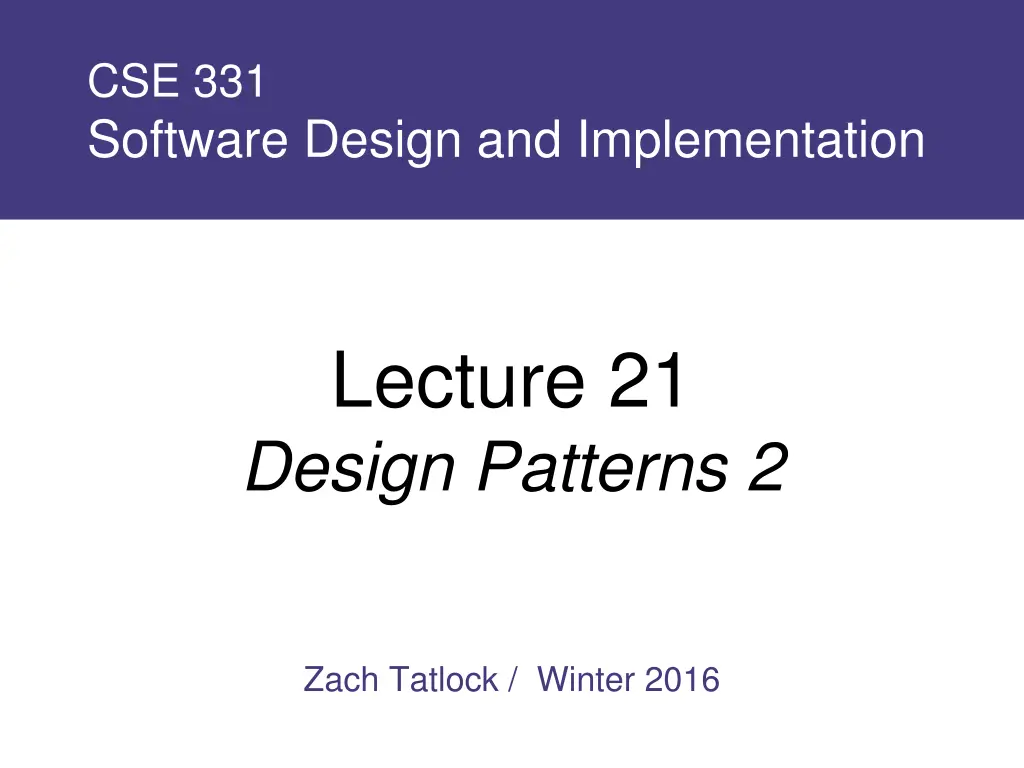 cse 331 software design and implementation