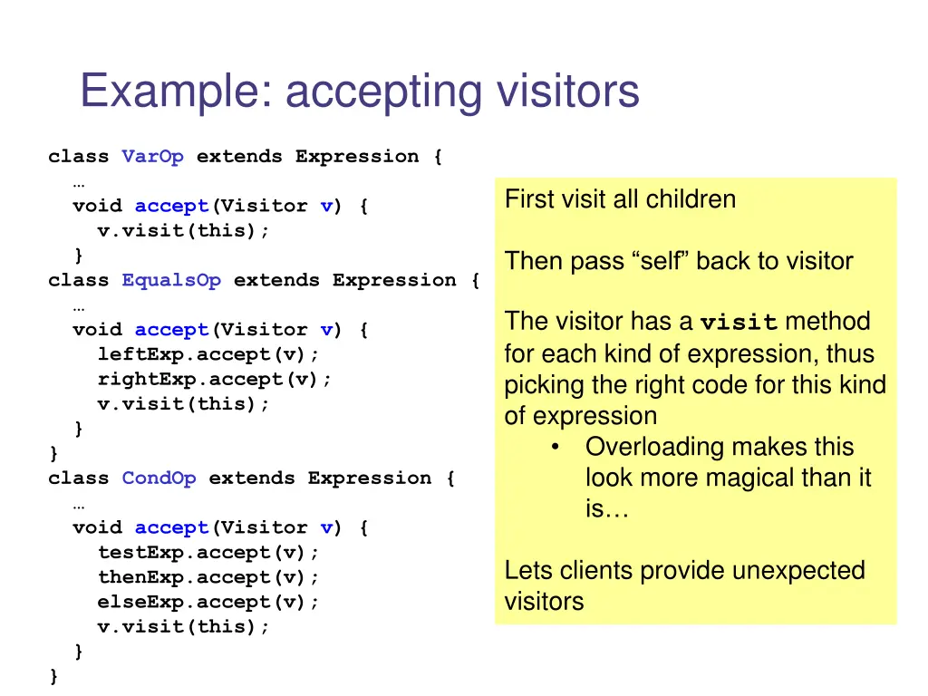 example accepting visitors