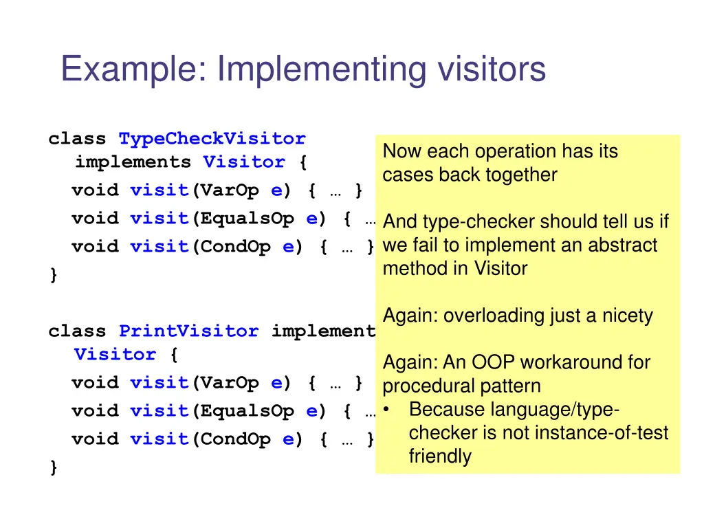 example implementing visitors