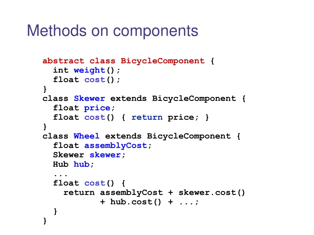 methods on components