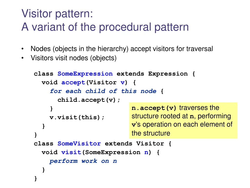 visitor pattern a variant of the procedural