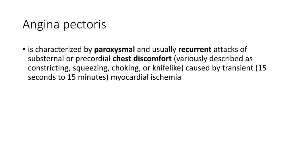 angina pectoris