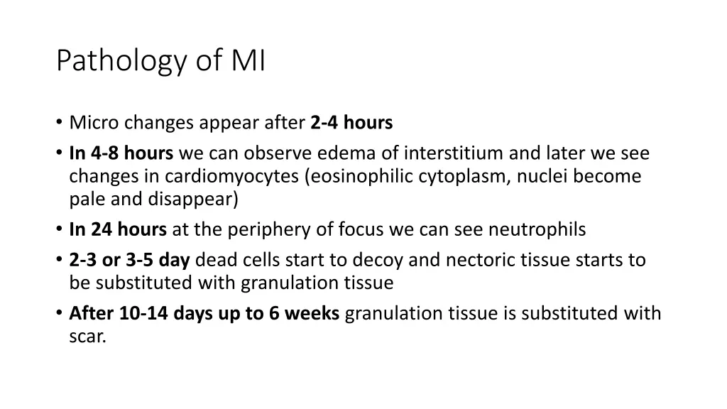 pathology of mi 1