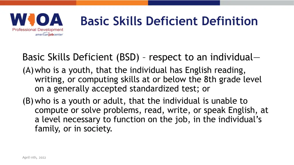 basic skills deficient definition