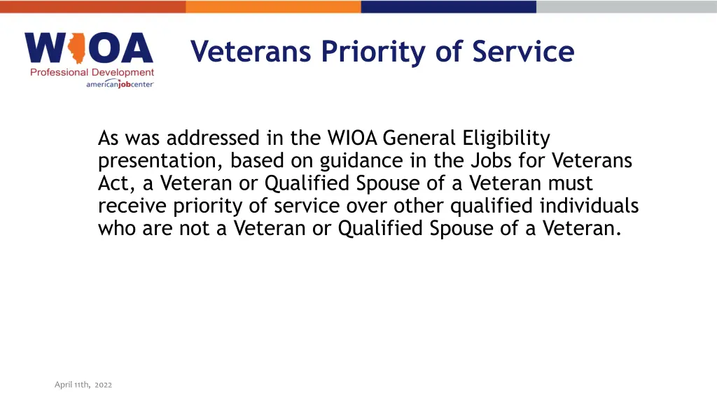 veterans priority of service