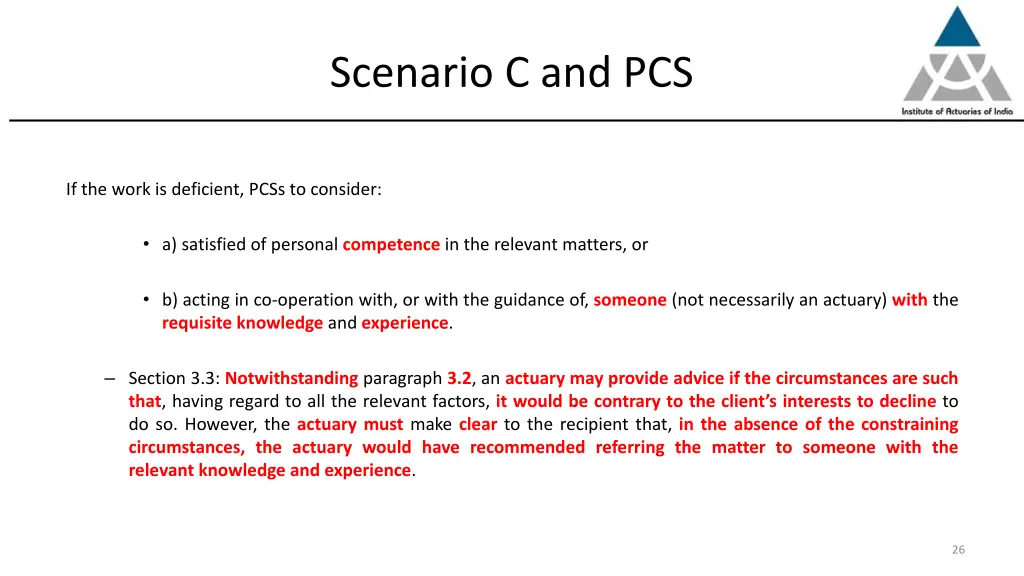 scenario c and pcs 1