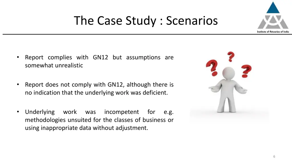 the case study scenarios