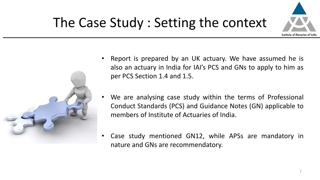 the case study setting the context