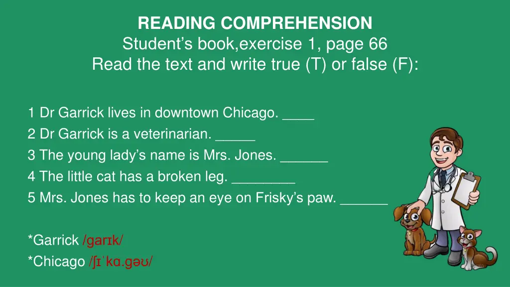 reading comprehension student s book exercise