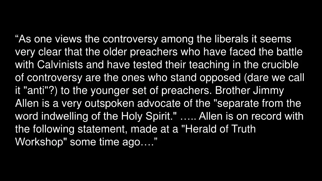as one views the controversy among the liberals