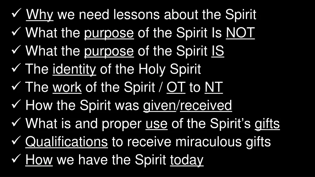 why we need lessons about the spirit what