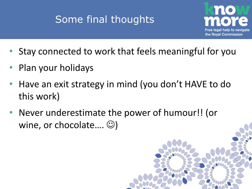 some final thoughts