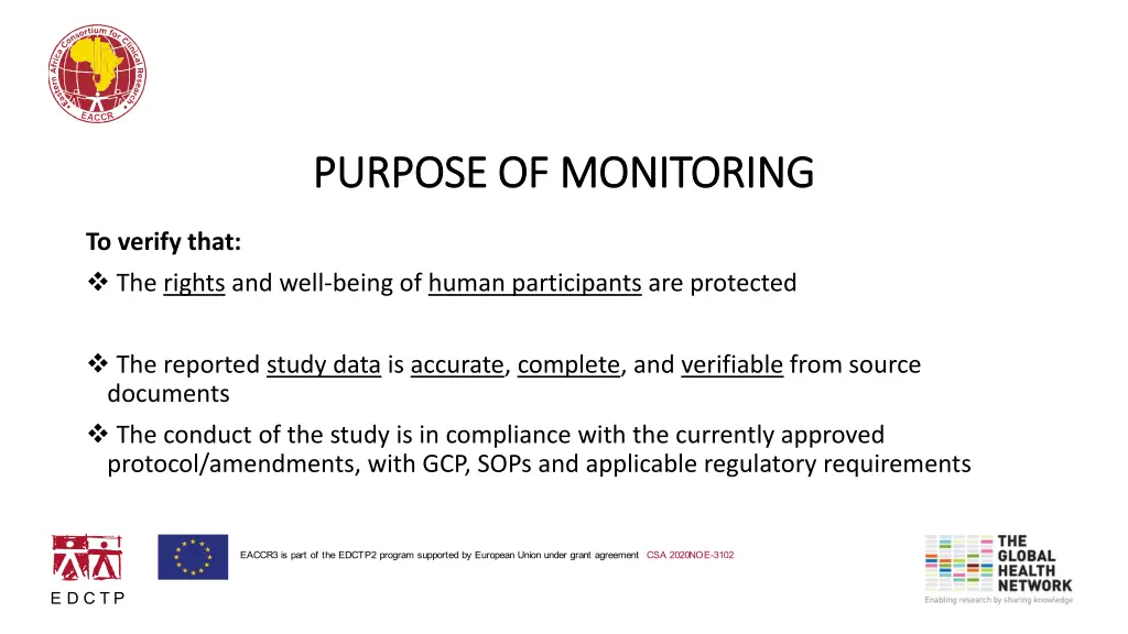 purpose of monitoring purpose of monitoring