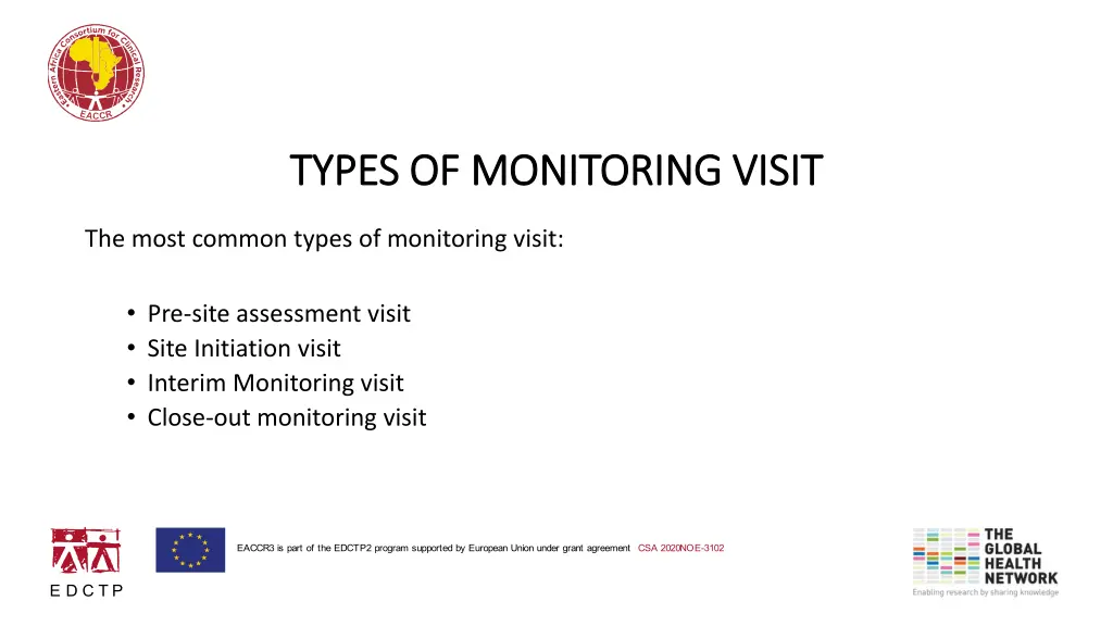 types of monitoring visit types of monitoring
