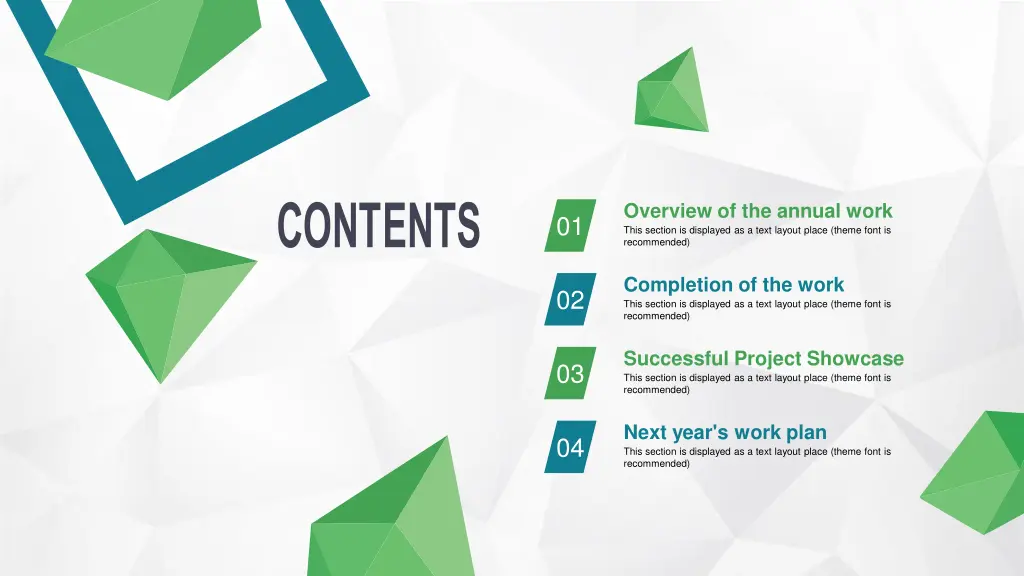 overview of the annual work this section