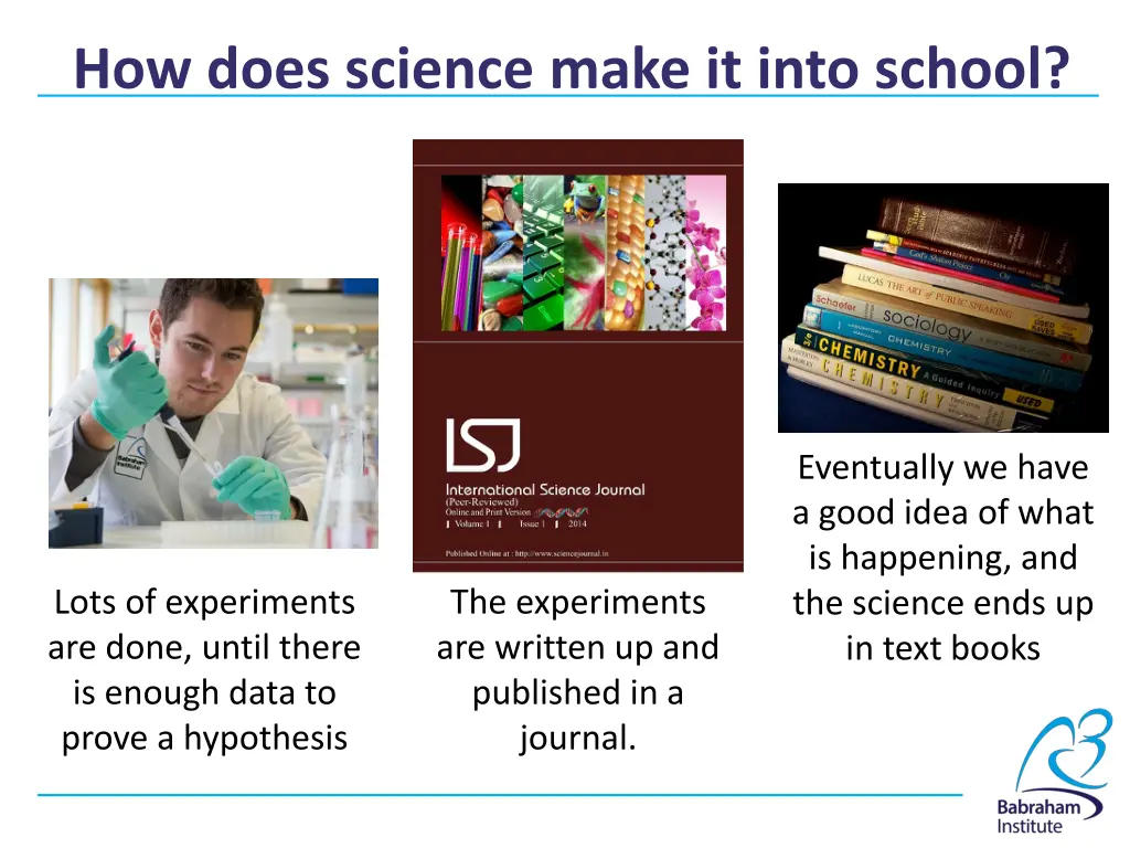 how does science make it into school