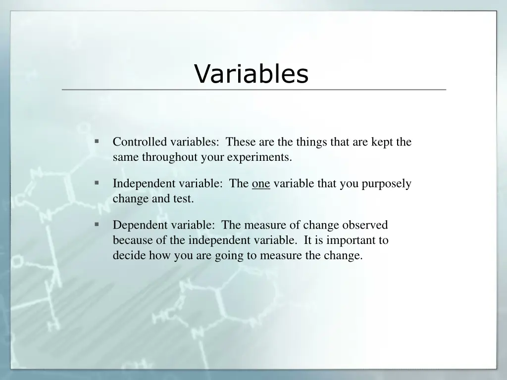 variables