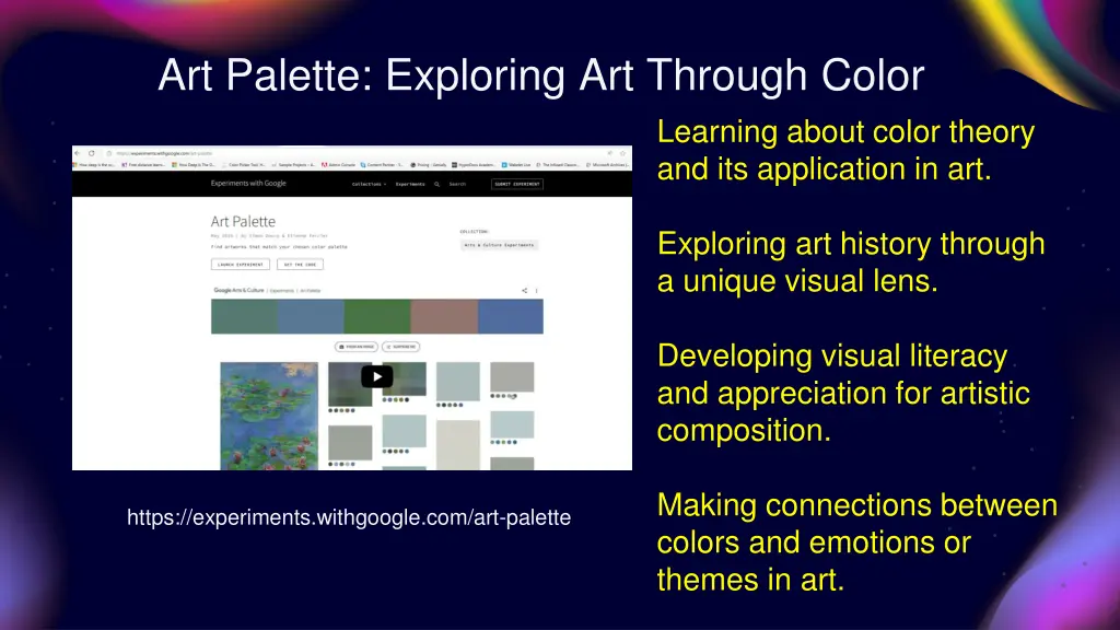 art palette exploring art through color