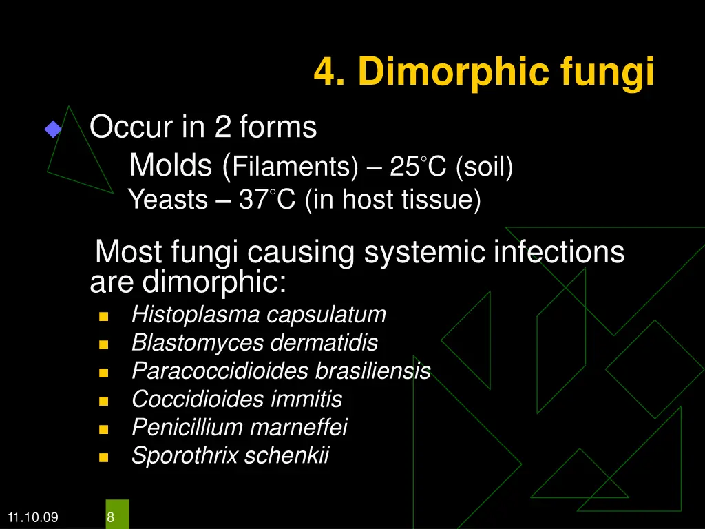 4 dimorphic fungi